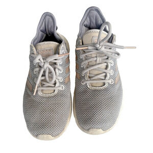 Adidas Women's Size 7 Cloudfoam QT Flex Grey Lace-Up Running Sneakers DA9835
